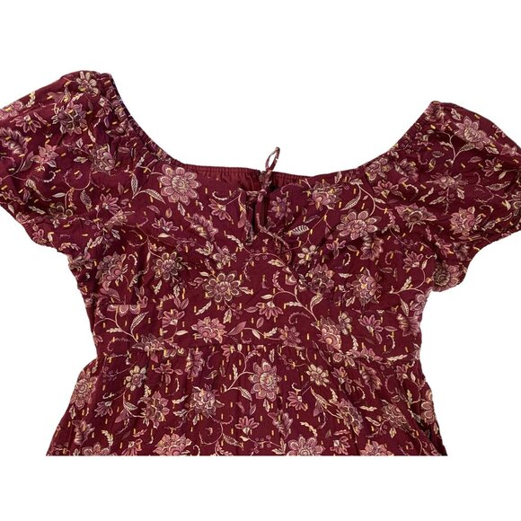 Womens Lane Bryant Peasant Dress Size 18 Off Shoulder Midi Length A-line 6850 - Picture 3 of 15